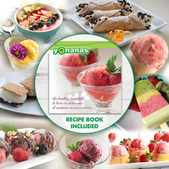 Yonanas Classic Vegan Non-Dairy Frozen Fruit Soft-Serve Dessert Maker, Includes 36 Recipes, 200 Watts