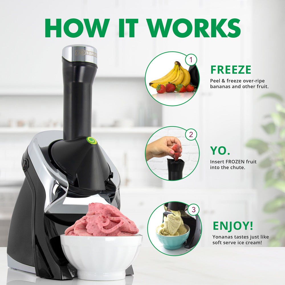 Yonanas Deluxe Healthy Soft-Serve Dessert Maker with Expanded Recipe Book