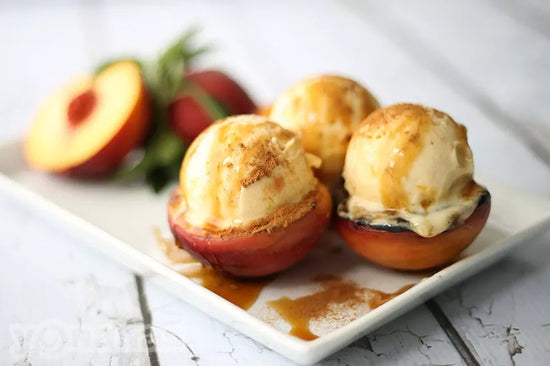 Grilled Peaches with Peach Yonanas