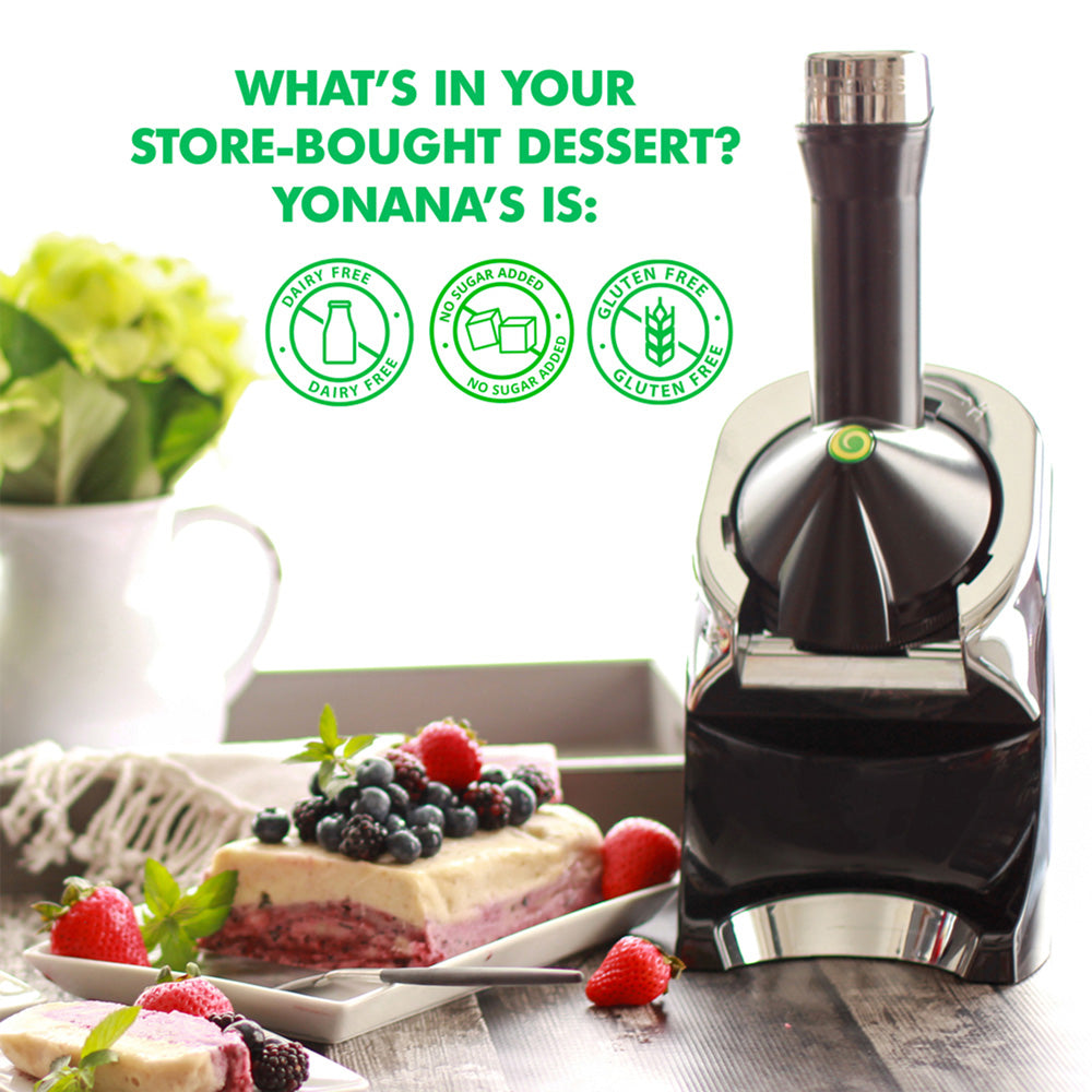 Yonanas Deluxe Healthy SoftServe Dessert Maker/75 Recipe Book